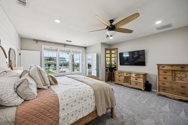 18818 Webb Ln, Nevada, TX 75173 - bedroom with carpet floors, a ceiling fan, recessed lighting, and baseboards