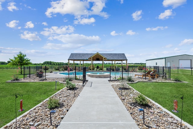 18818 Webb Ln, Nevada, TX 75173 - view of community featuring a gazebo, a swimming pool, and a detached garage
