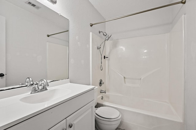 453 County Road 2521, Bonham, TX 75418 - bathroom featuring toilet, shower / tub combination, and vanity
