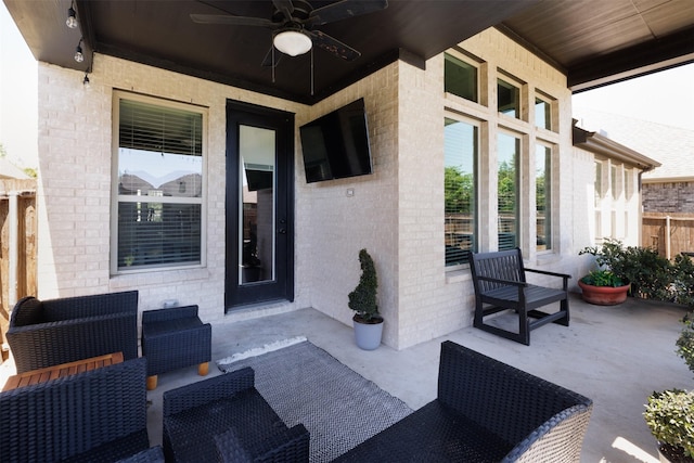 664 Fletcher Dr, Fate, TX 75087 - view of patio / terrace with ceiling fan