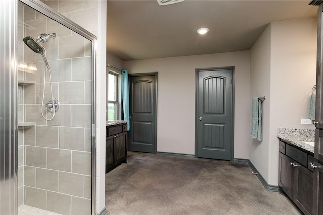 14447 Warbler Ln, Haslet, TX 76052 - full bath featuring a shower stall, vanity, and recessed lighting