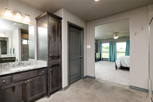 14447 Warbler Ln, Haslet, TX 76052 - bathroom featuring vanity, ensuite bathroom, and ceiling fan