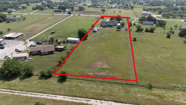 14447 Warbler Ln, Haslet, TX 76052 - aerial view of sparsely populated area with property parcel outlined