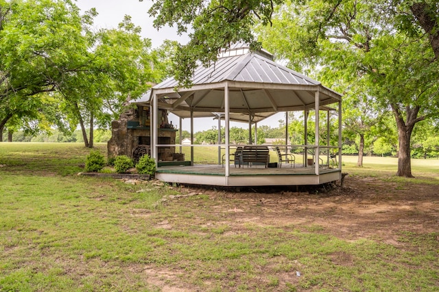 344 Clear Lake Ln, Weatherford, TX 76087 - view of grassy yard with a gazebo and a deck
