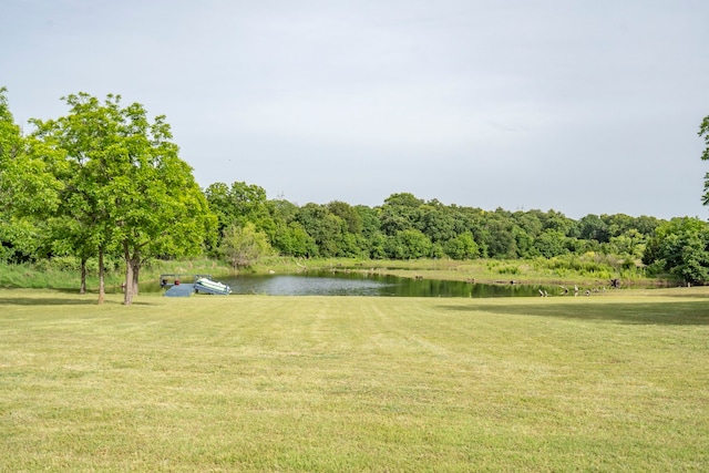 344 Clear Lake Ln, Weatherford, TX 76087 - view of green lawn with a water view