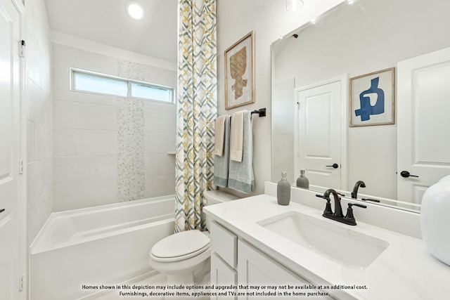 12605 Rocky Top Rd, Godley, TX 76044 - bathroom featuring vanity, shower / bath combo, and toilet