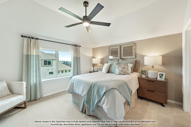 12605 Rocky Top Rd, Godley, TX 76044 - bedroom with light carpet, baseboards, and ceiling fan