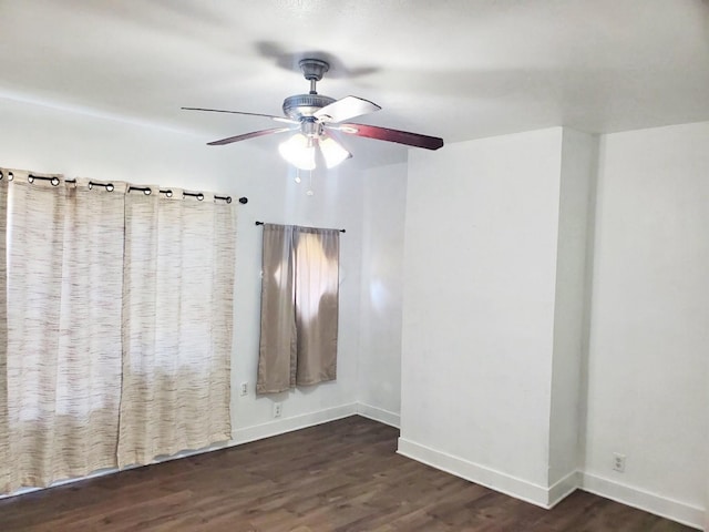 421 Jackson St, Krum, TX 76249 - unfurnished room featuring a ceiling fan, wood finished floors, and baseboards