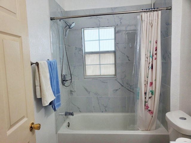 421 Jackson St, Krum, TX 76249 - full bathroom with shower / bath combo and toilet