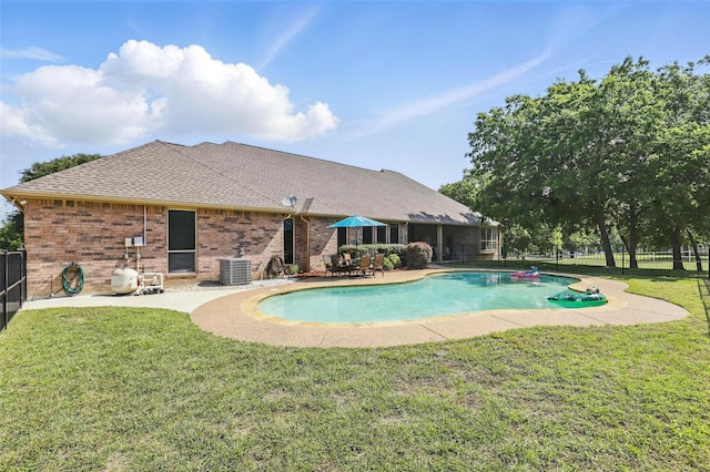 104 E Hidden Meadow Ct, Cresson, TX 76035 - view of pool featuring cooling unit and a patio