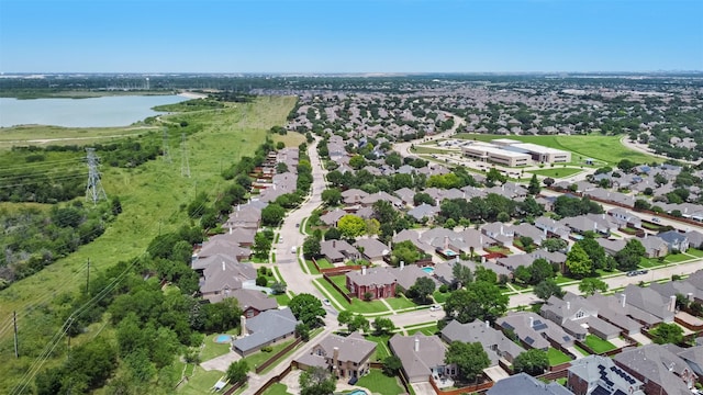 9320 Vista Cir, Irving, TX 75063 - aerial view of property's location featuring nearby suburban area and a large body of water