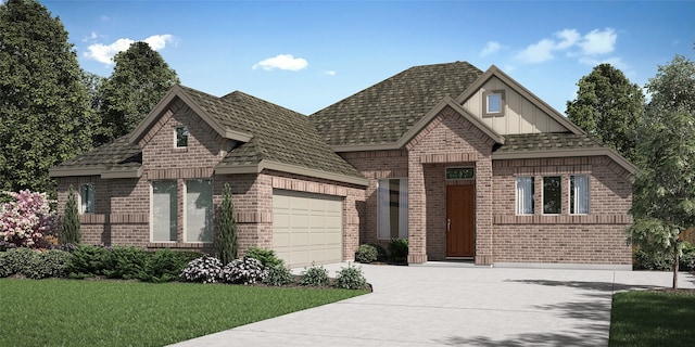 1251 Opal, Rockwall, TX 75087 - view of front of home featuring brick siding, a garage, and concrete driveway