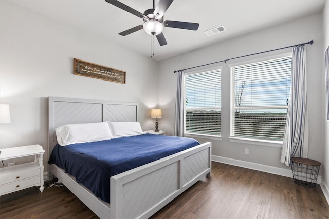 3817 Stonewood Dr, Little Elm, TX 75068 - bedroom with wood finished floors, baseboards, and ceiling fan