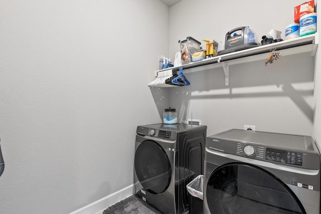 3817 Stonewood Dr, Little Elm, TX 75068 - laundry room featuring separate washer and dryer and baseboards