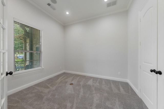 7340 San Felipe Dr, Irving, TX 75039 - carpeted empty room featuring crown molding, baseboards, healthy amount of natural light, and recessed lighting