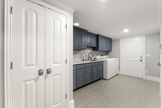 125 Oak Creek Dr, Tool, TX 75143 - laundry area featuring cabinet space, washing machine and clothes dryer, recessed lighting, and baseboards
