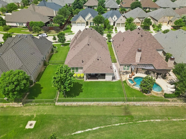 8913 Honeysuckle Dr, Lantana, TX 76226 - aerial view of residential area featuring a pool area