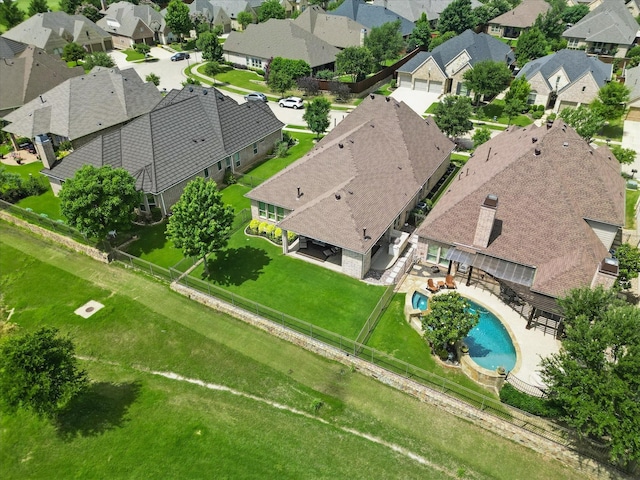 8913 Honeysuckle Dr, Lantana, TX 76226 - aerial perspective of suburban area featuring a pool area