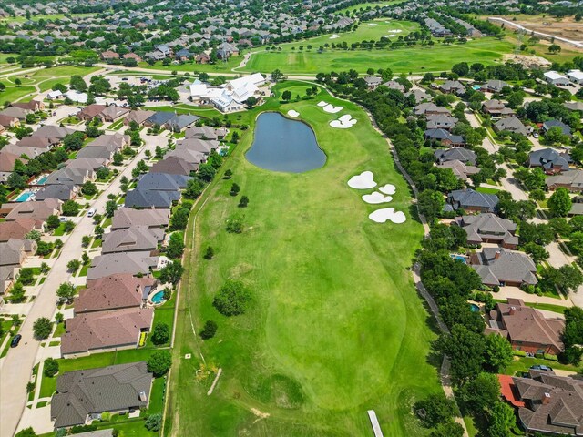 8913 Honeysuckle Dr, Lantana, TX 76226 - aerial view of residential area with a nearby body of water and a golf club