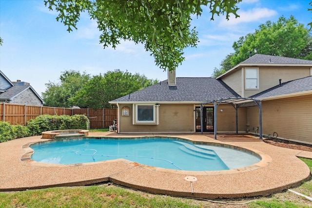 807 Fall Dr, Allen, TX 75002 - view of pool with a patio and a pool with connected hot tub