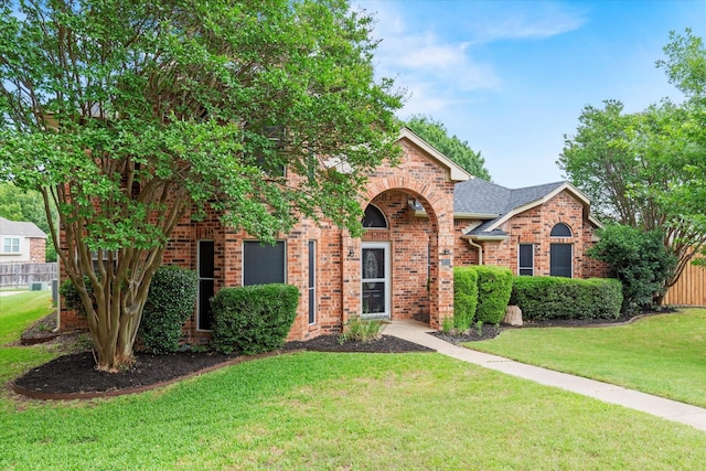 807 Fall Dr, Allen, TX 75002 - view of front of property featuring brick siding and a front lawn