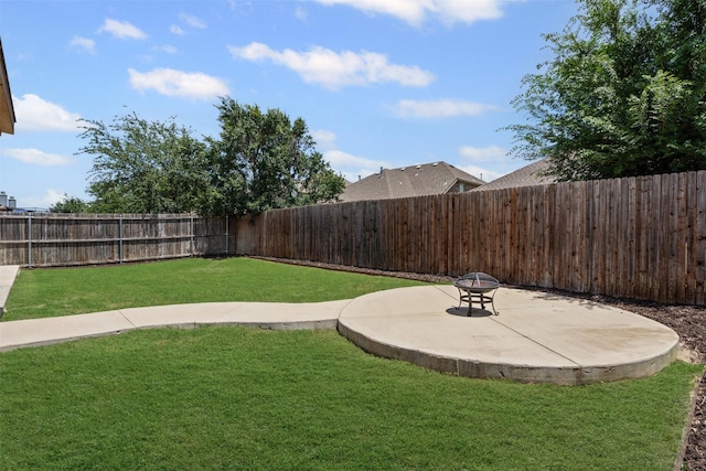 205 Mount Olive Ave, Mckinney, TX 75072 - view of yard featuring an outdoor fire pit and a patio