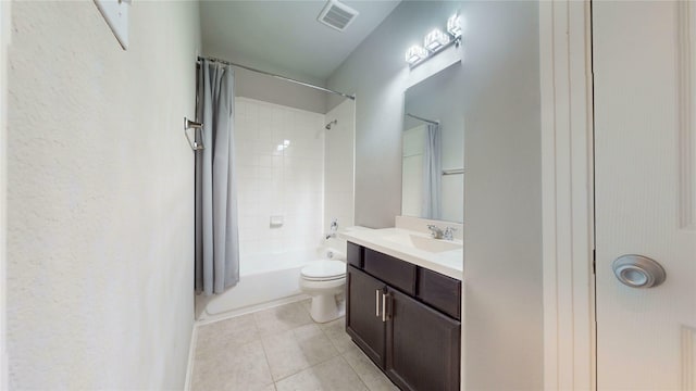 1916 Prestige Cove Ct, Wylie, TX 75098 - bathroom featuring shower / bath combo, vanity, toilet, and tile patterned flooring