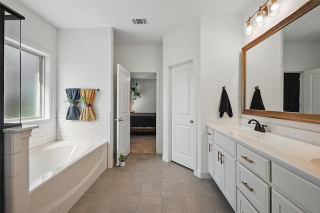 5224 Sonata Trl, Fort Worth, TX 76126 - full bathroom with double vanity, a bath, tile patterned flooring, and ensuite bath