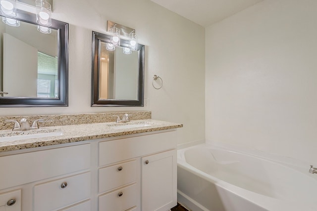 1423 Queen Annes Dr, Burleson, TX 76028 - bathroom featuring double vanity and a bath