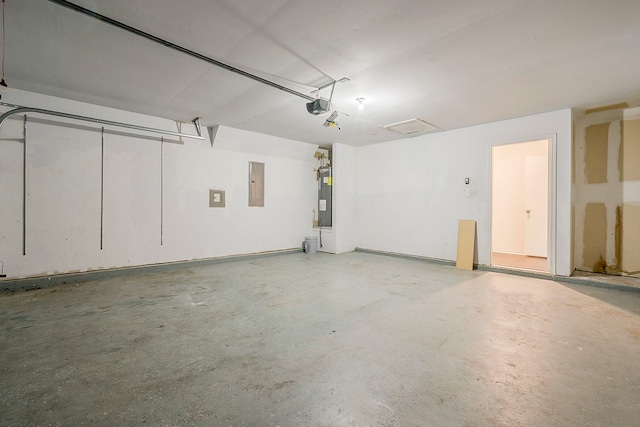 1423 Queen Annes Dr, Burleson, TX 76028 - garage with electric panel, electric water heater, and a garage door opener