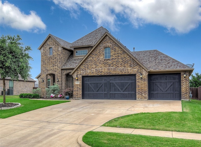1328 Sandpiper Dr, Forney, TX 75126 - view of front facade with brick siding, concrete driveway, an attached garage, and a front lawn