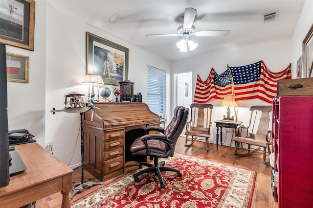 1467 Limerick Ct, Keller, TX 76262 - office space featuring ceiling fan and wood finished floors