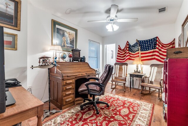 1467 Limerick Ct, Keller, TX 76262 - office with a ceiling fan and wood finished floors