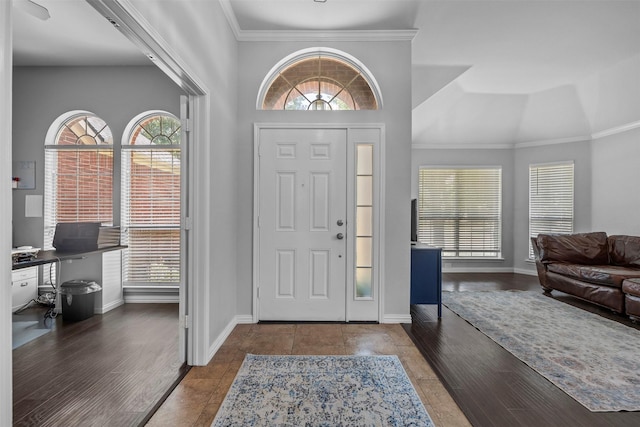 712 Saint Robby Dr, Mansfield, TX 76063 - foyer entrance featuring healthy amount of natural light, ornamental molding, and baseboards