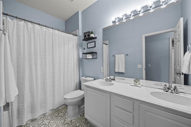 712 Saint Robby Dr, Mansfield, TX 76063 - full bath featuring double vanity, toilet, and tile patterned floors
