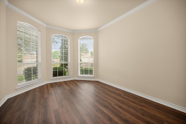 700 Sage Brush Dr, Weatherford, TX 76087 - spare room featuring dark wood-style flooring, ornamental molding, and baseboards