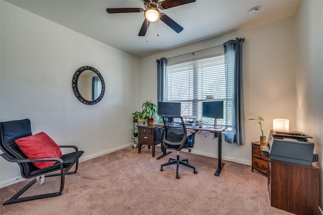 11812 Patton Dr, Frisco, TX 75036 - carpeted office with ceiling fan and baseboards