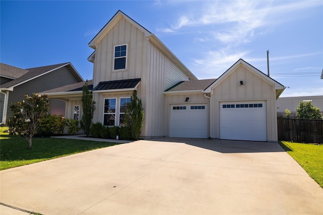 4721 Dry Creek Rd, Sherman, TX 75092 - modern inspired farmhouse featuring board and batten siding, an attached garage, driveway, and roof with shingles