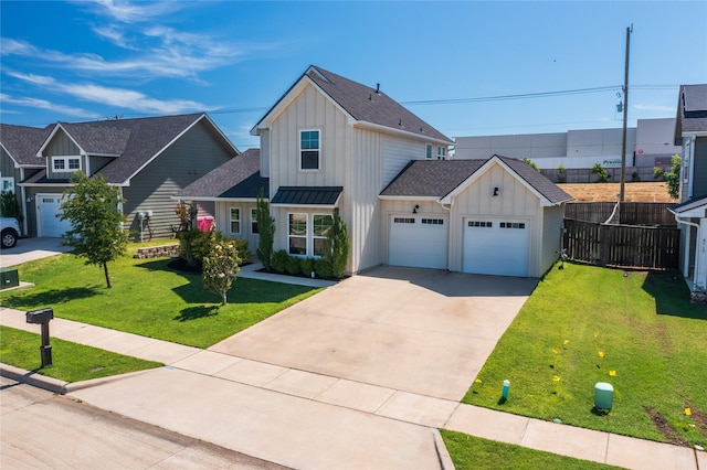 4721 Dry Creek Rd, Sherman, TX 75092 - modern farmhouse with board and batten siding, concrete driveway, an attached garage, and roof with shingles