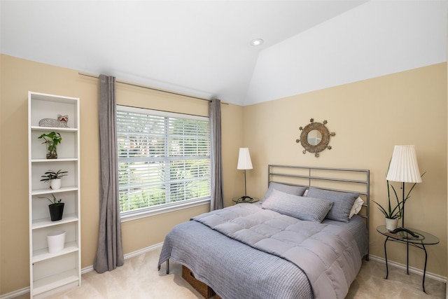 110 San Mateo Ct, Allen, TX 75013 - bedroom with carpet floors, lofted ceiling, and baseboards
