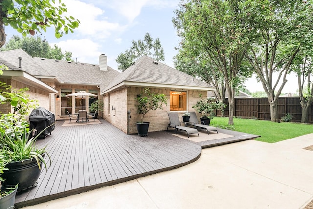 110 San Mateo Ct, Allen, TX 75013 - view of patio / terrace with area for grilling, outdoor dining space, and a wooden deck