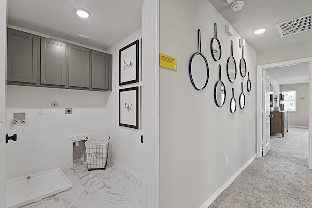 3701 Star Mesa Unit 14, Heartland, TX 75114 - laundry room featuring cabinet space, washer hookup, baseboards, hookup for an electric dryer, and gas dryer hookup