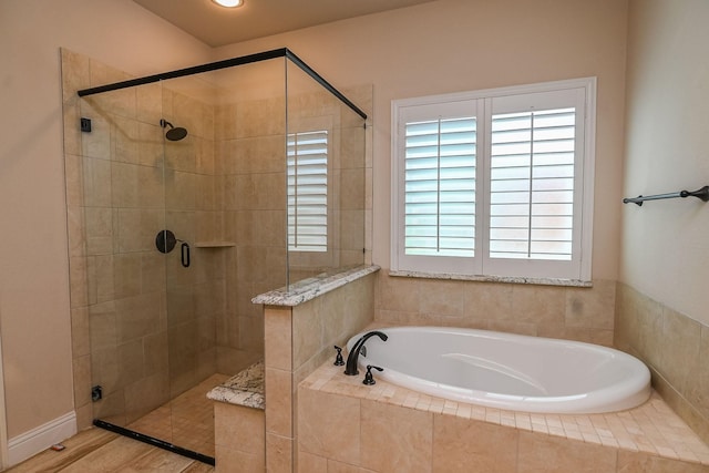 2230 Lewis Canyon Dr, Prosper, TX 75078 - bathroom with a garden tub, a shower stall, and plenty of natural light