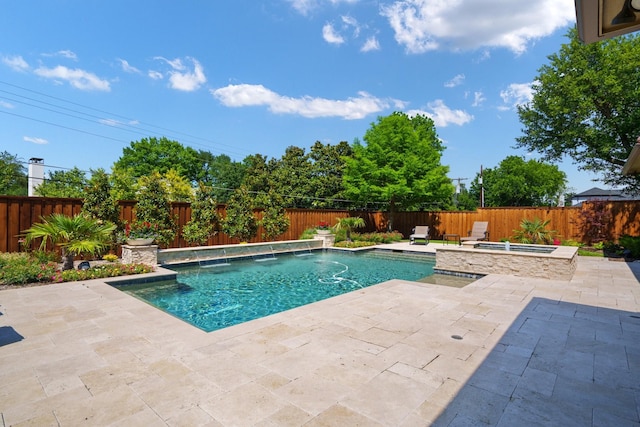 6807 Orchid Ln, Dallas, TX 75230 - view of pool featuring a patio, a fenced backyard, and a pool with connected hot tub