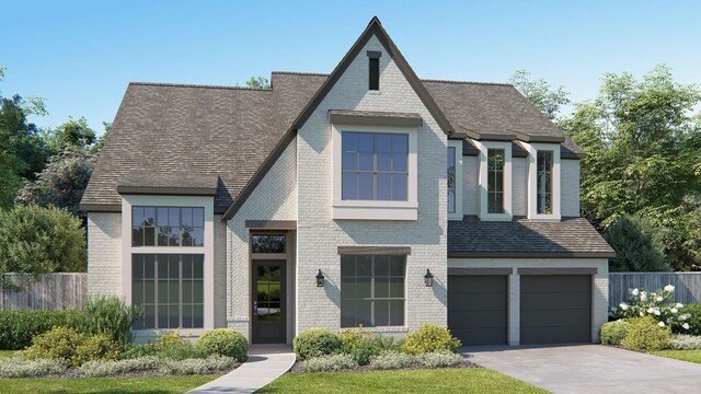 13908 Malinda Dr, Frisco, TX 75033 - view of front of house featuring brick siding, an attached garage, driveway, and roof with shingles