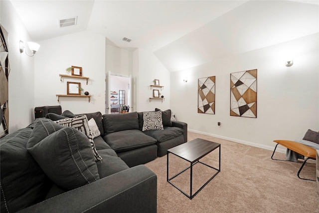 911 Bluewood St, Princeton, TX 75407 - living area featuring vaulted ceiling, light colored carpet, and baseboards