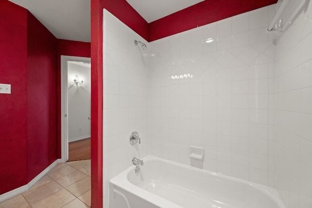 6808 N Oaks Dr, North Richland Hills, TX 76182 - full bathroom with shower / bathtub combination, tile patterned floors, and baseboards