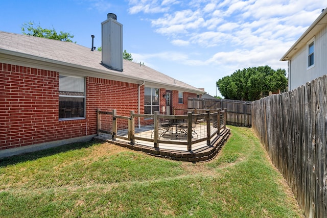 7612 Brittany Pl, Fort Worth, TX 76137 - view of yard featuring a wooden deck