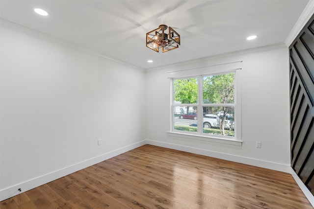 2925 Edmond Ave, Waco, TX 76707 - unfurnished room featuring ornamental molding, wood finished floors, baseboards, and recessed lighting