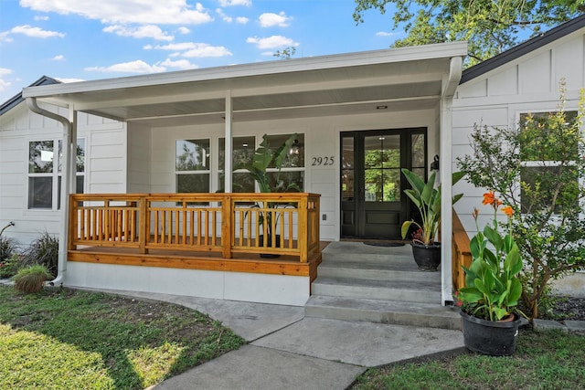 2925 Edmond Ave, Waco, TX 76707 - doorway to property with a porch and board and batten siding